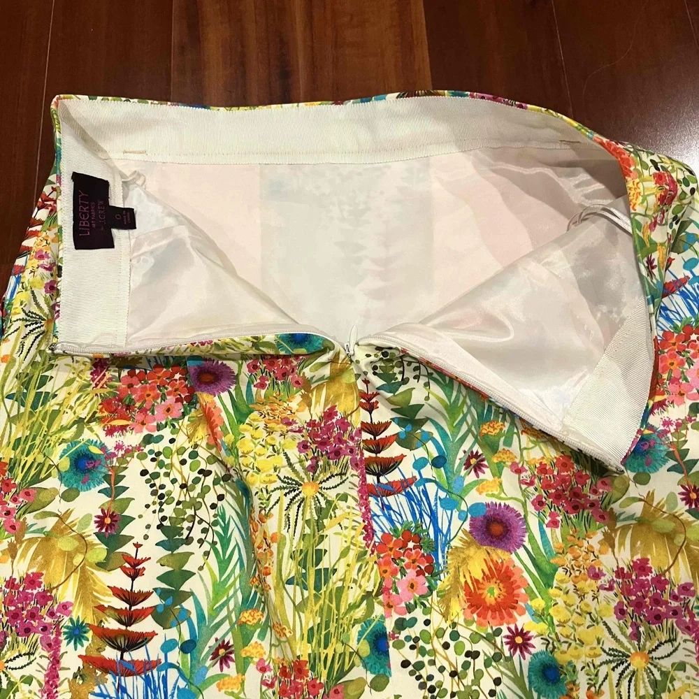 J.Crew Liberty Art Fabric Skirt Yellow Multicolor Floral Pattern Mini‎ Size 0